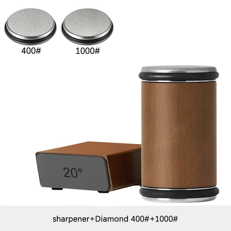 Rolling Knife Sharpener For Straight Edge Knife Sharpener Kit With 15/20° Degree Magnetic Angle For Kitchen Knives Whetstone Set