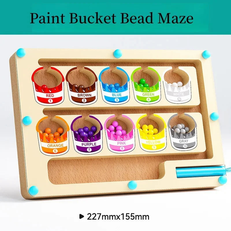 Magnetic digital bead magnetic maze toy for children's puzzle practice, attention and concentration training game for ages 2-6
