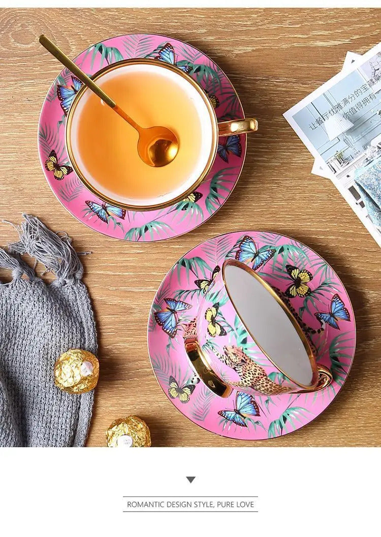 Leopard coffee cup/birthday gift/milk tea cup