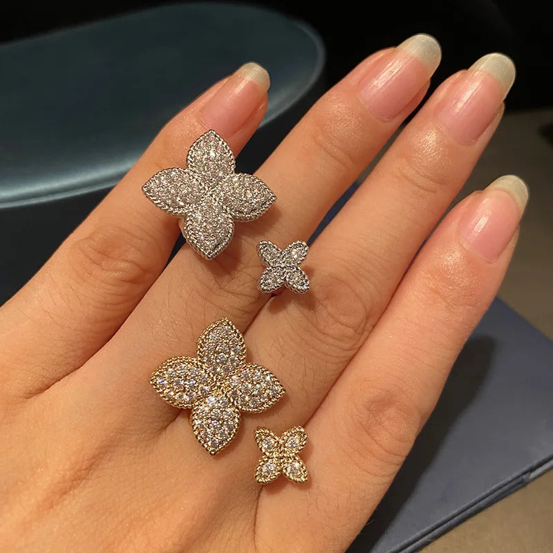 ZAKOL Exquisite Micro Inlay Zircon Butterfly Open Rings for Women Fashion Wedding Party Jewelry