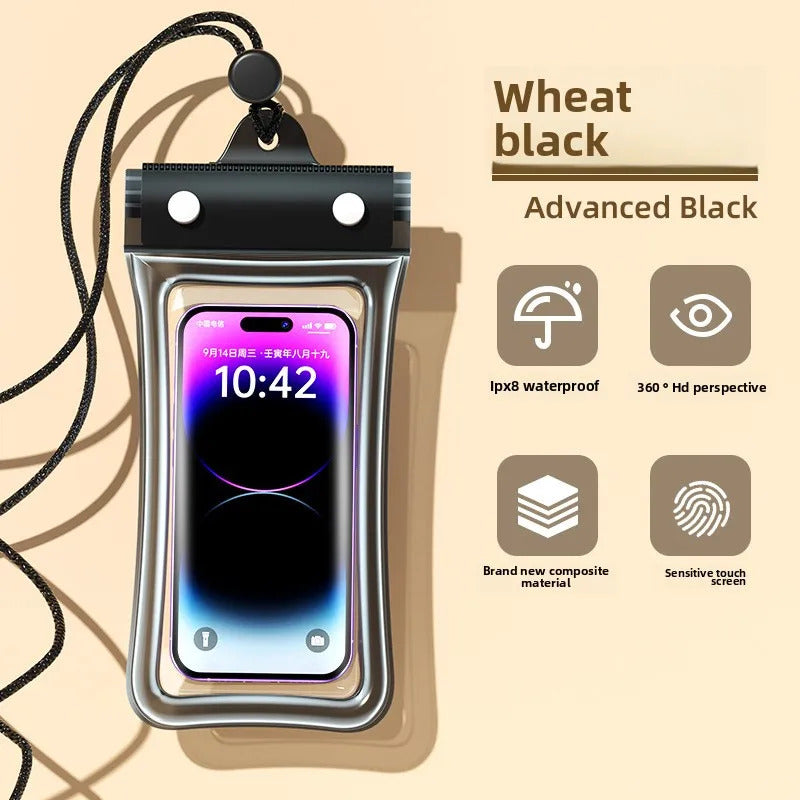 IPX8 30M 3 Fold Touchable Airbag Anti Sinking Waterproof Phone Bag Pouch for Apple IPhone Xiaomi Samsung Swimming Lanyard