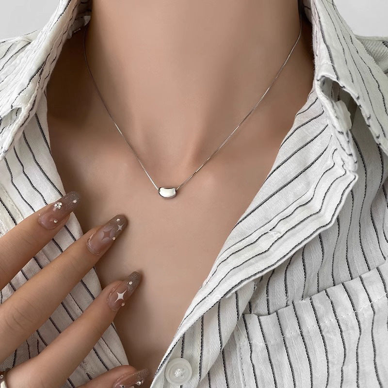 Li Luo New S925Sterling Silver Pearl Necklace Accessory for Women, Non-Fading, High-End Feel, Versatile Spring/Summer Clavicle Chain Wholesale
