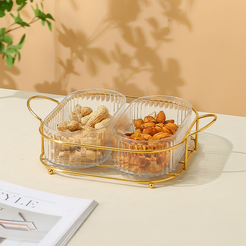 Living Room Household Coffee Table Nut Plate Oval Dish Compartment Plate Snack Plate Dessert Plate Nut Plate Candy Plate