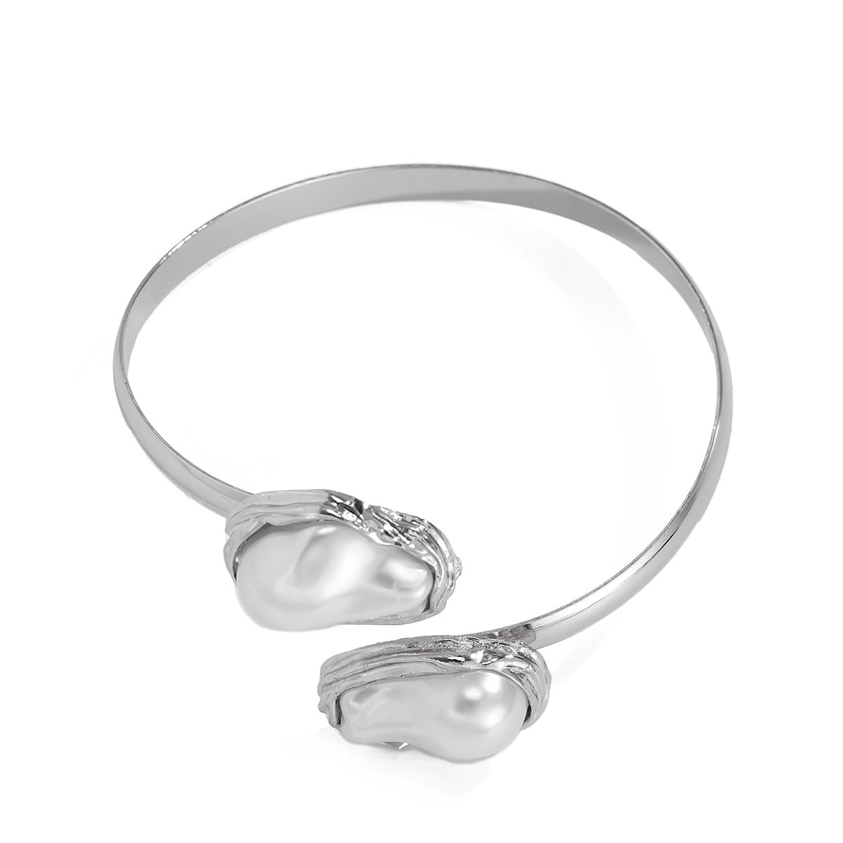 European and American Cross-Border Jewelry French Baroque Irregular Pearl Necklace Vintage Niche Alloy Clavicle Chain Set