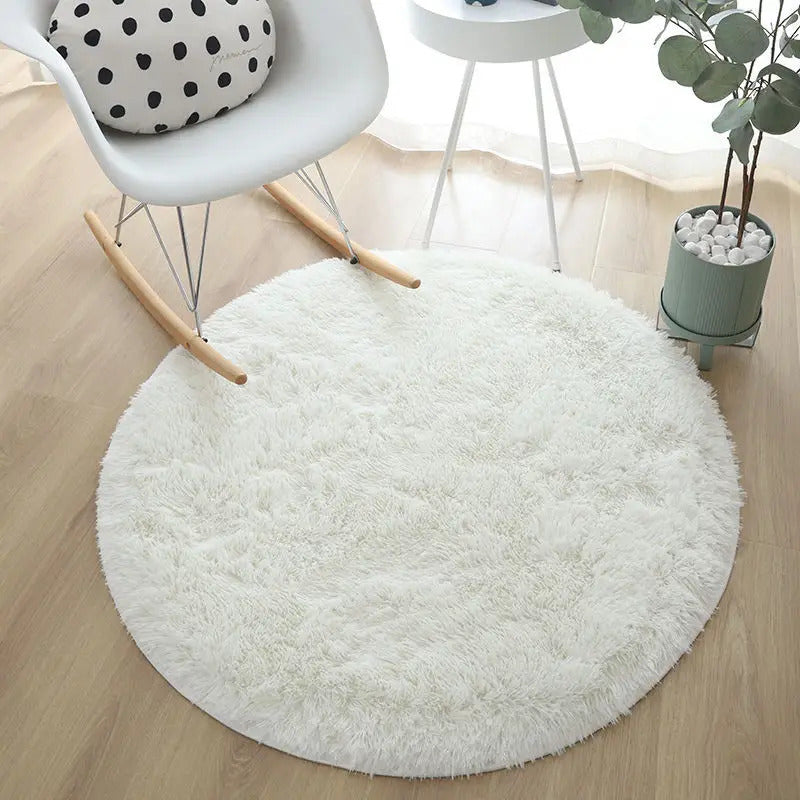 Plush Rugs Round Carpet For Living Room Sofa Foot Pad Fluffy Soft Kids Bedroom Cushion Balcony Hanging Basket Mat