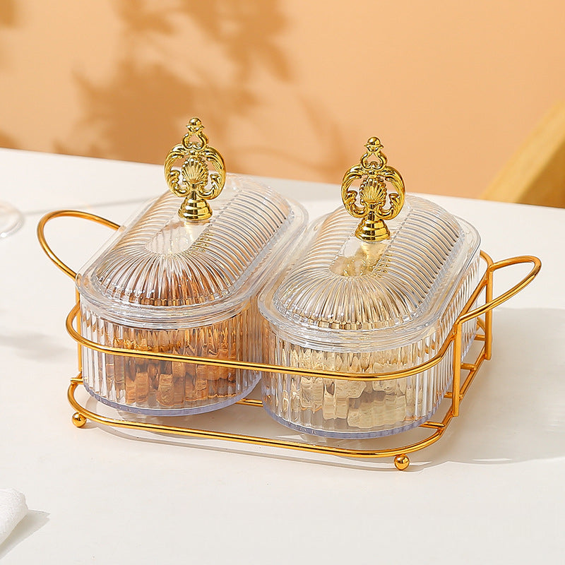 Living Room Household Coffee Table Nut Plate Oval Dish Compartment Plate Snack Plate Dessert Plate Nut Plate Candy Plate