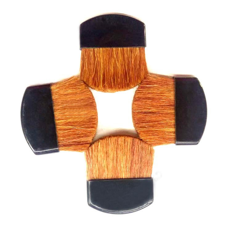 In Stock Flat Blush Brush Goat Hair Flat Brush Yellow Goat Hair Flat Blush Brush Makeup Brush Tool 3.8