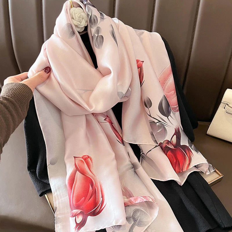 Spring Scarf Women's Luxury Design Polyester Material Smooth Scarf Soft Shawl Beach