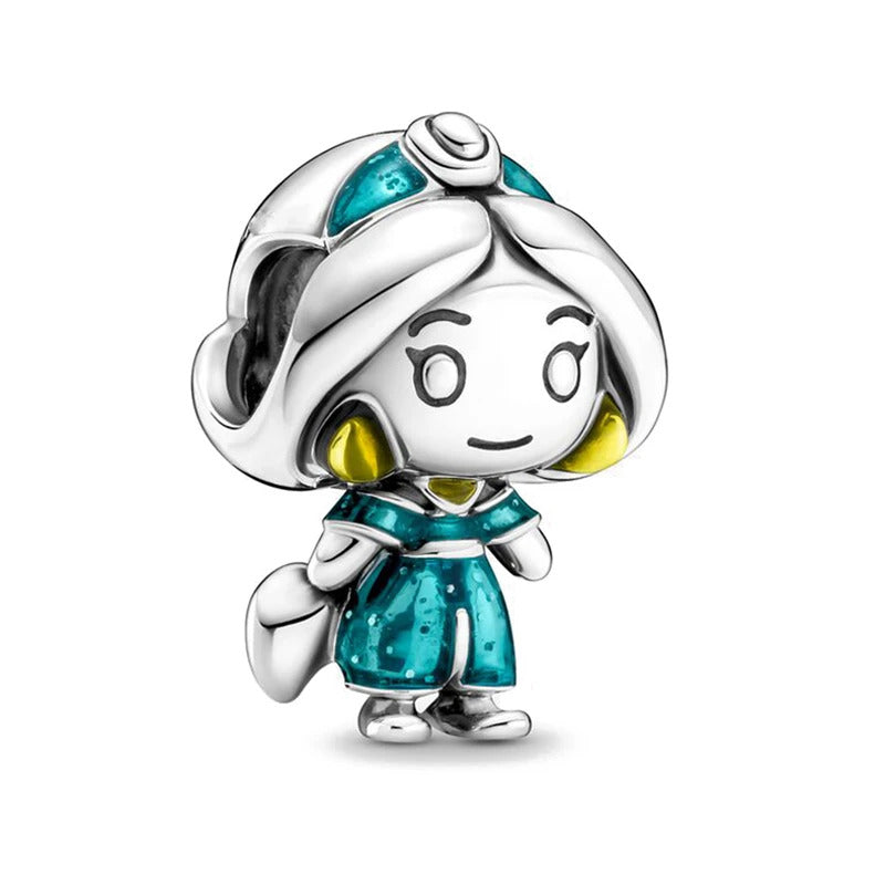 2024 Hot Sale 925 Silver Mermaid Princess Dress Charms DIY Dangle Beads Fit Original Pendant Bracelet Necklace Fashion Jewelry