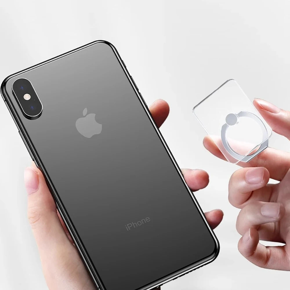 Transparent Cell Phone Ring Holder Stand 360°Degree Rotation Clear Finger Grip Kickstand Compatible iPhone Xiaomi for Phone Case