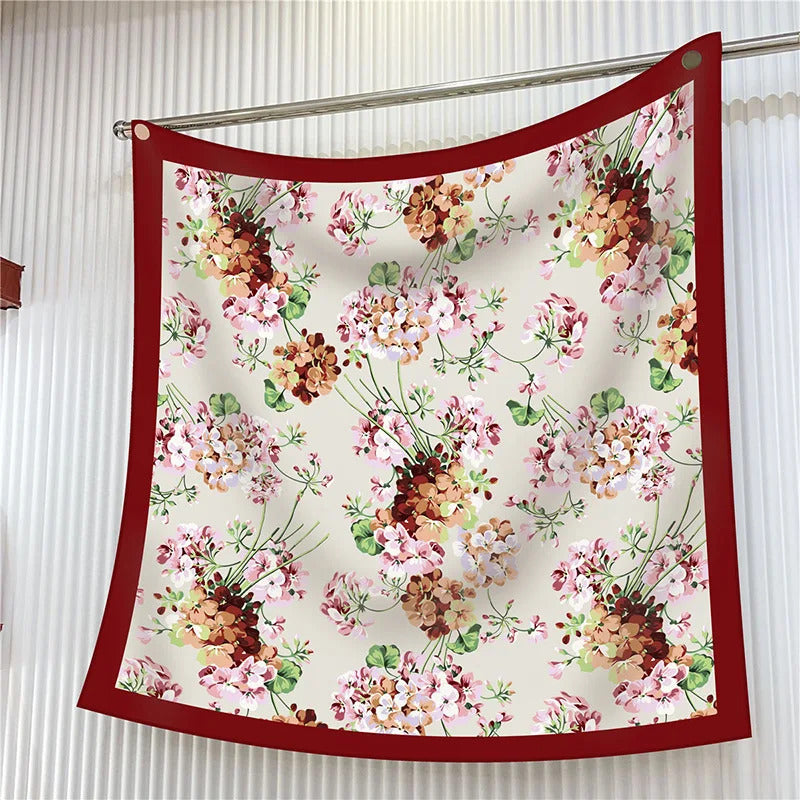 New Year Gift 90cm Large Square Scarf Scarf Women'S Scarves Spring And Autumn Style Fashion Shawl European American Twill Print