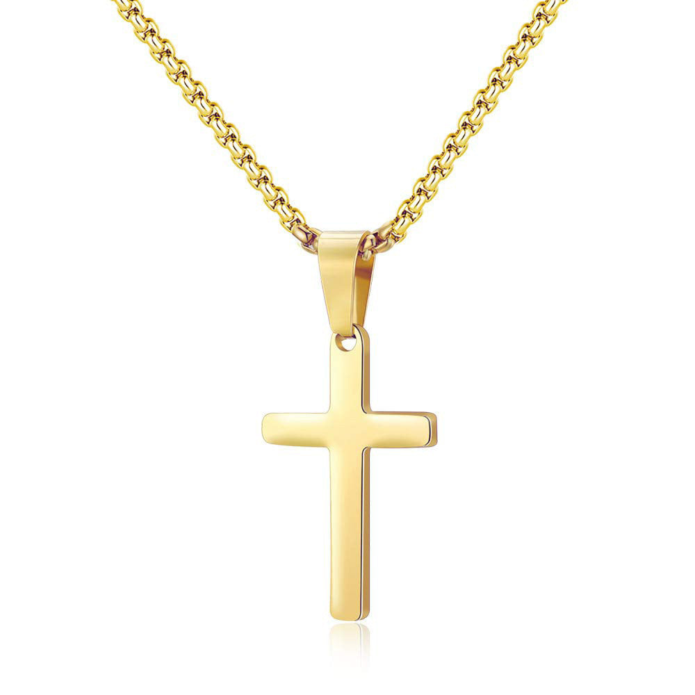 Amazon TK Hot-Selling OT Buckle Square Cross Necklace for Women Copper Plated 14K Gold Paperclip Necklace Yiwu In Stock