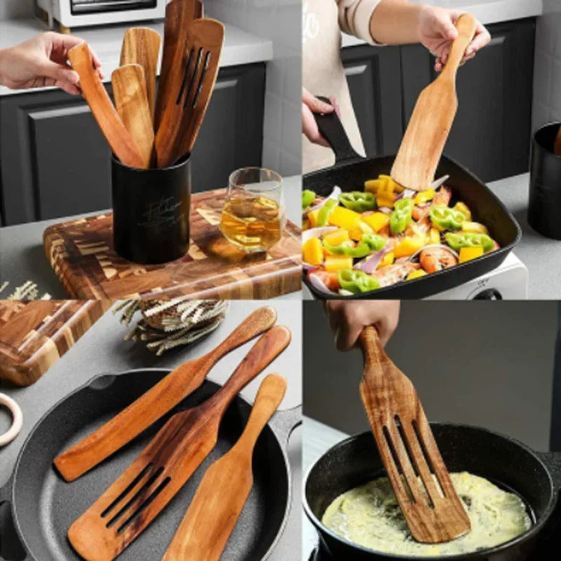Wooden Rice Spoon Spatula Steak Fry Sauce Non-Stick Cooking Tools Spatula  Accessoires De Cuisine  Cooking Accessories