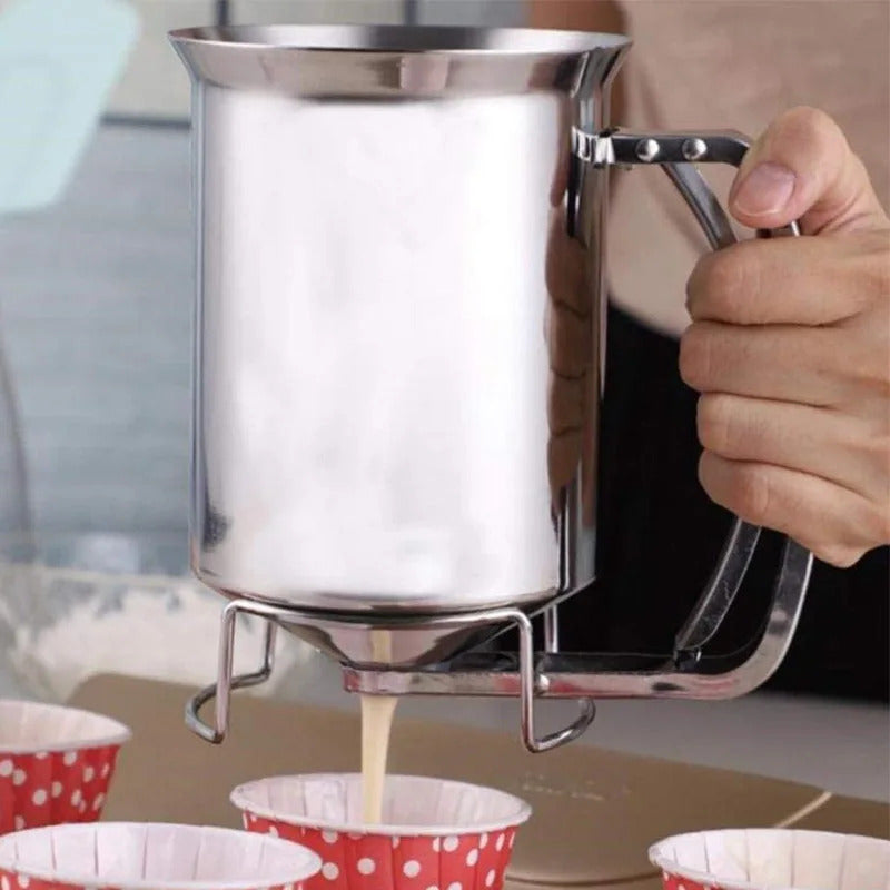 Steel Batter Dispenser with Rack Dough Funnel Cupcake Baking Dispenser Kitchen Tools