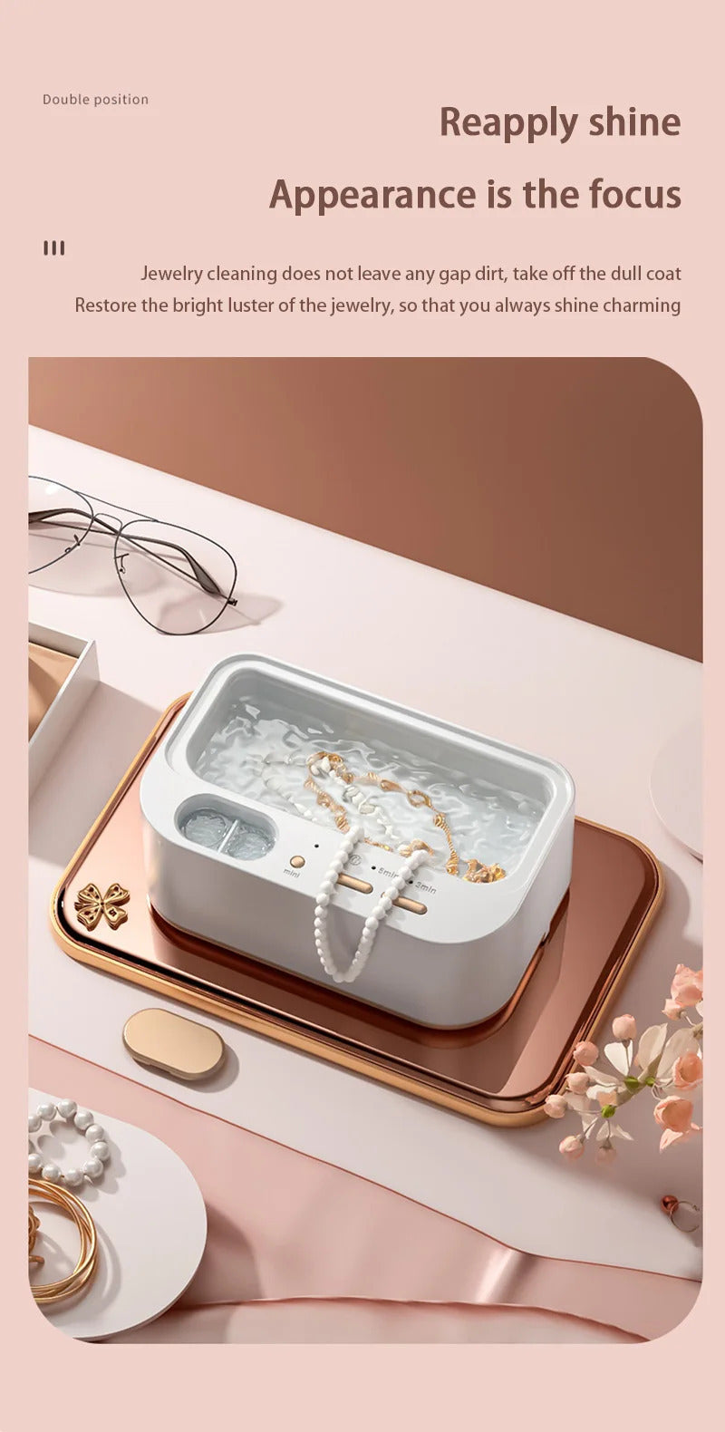 Xiaomi Ultrasonic Cleaner Upgrated Portable Household Cleaning Machine Jewelry Glasses Makeup Brush High Frequency Ultrasonic