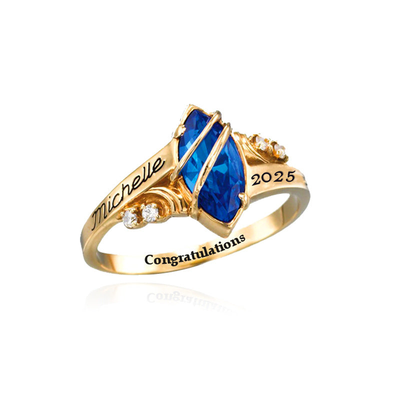 Memorial Ring Silver Copper Gold College Graduation Commemorative Women's Ring