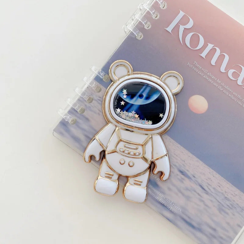 Foldable Desktop Bracket Kawaii Cartoon Stand Cute Liquid Quicksand Astronaut Stand Holder Phone Holder Desk Accessories