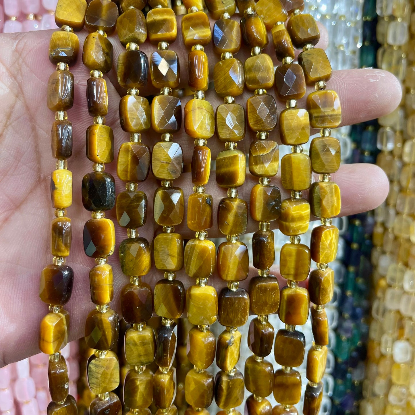 8x10mm Natural Labradorite Stone Amazon Stone Lapis Lazuli Piece Cut Bead Usefor Diy Bracelet Necklace Jewelry Make