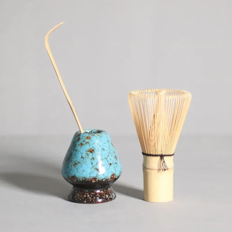 Ceramic glaze Matcha Set Safe Bamboo Whisk Teaspoon Tea Sets Indoor Beverage Shop Tea-making Tools Accessories Birthday Gifts
