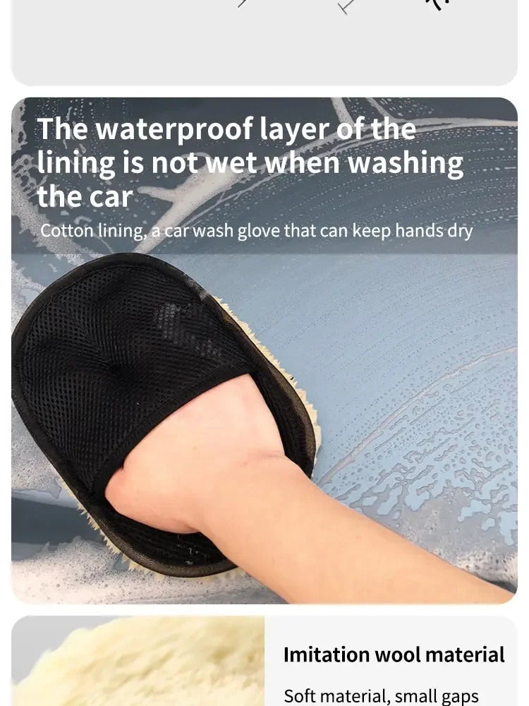 Car Washing Imitation Wool Gloves Thickened Plush Car Wiping Gloves Waxing Polishing Car Cleaning Products cleaning cloth