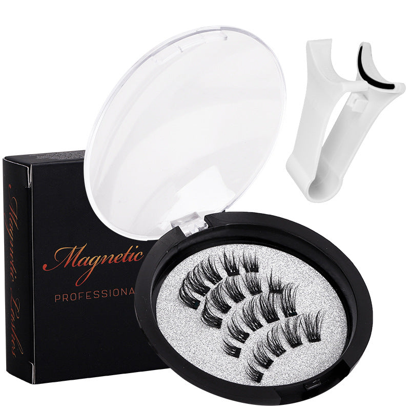 Foreign Trade Hot-Selling Magnetic False Eyelash Set 3D Magnetic Eyelashes No Glue No Removal Magnetic False Eyelashes Factory Direct