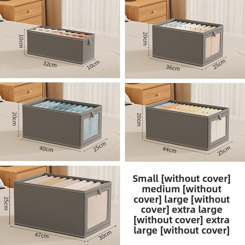 Oxford Cloth Window Bedroom Clothing Storage Box with Lid Household Clothes Dustproof Storage Bin Large Balcony Organizer Box