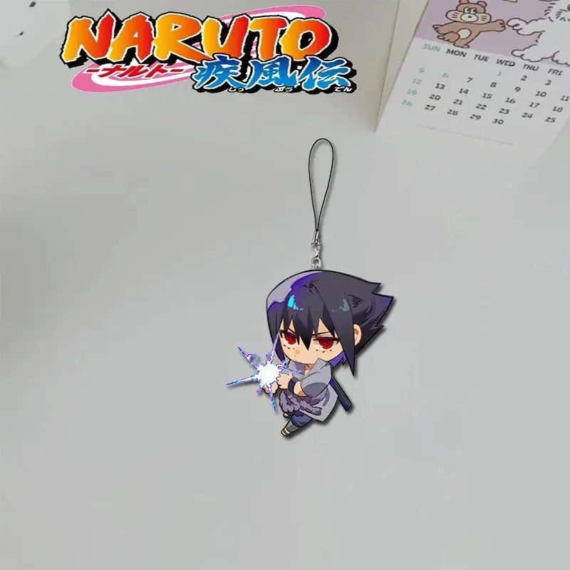 Naruto 2D Sasuke Kakashi Haruno Sakura anime peripheral cartoon mobile phone chain mobile phone lanyard high-value  wholesale