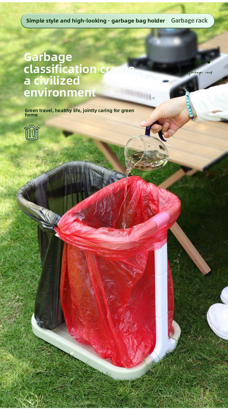 Hangable Trash Rack Outdoor Large Trash Bag Holder Portable Household Trash Storage Rack Plastic Stand