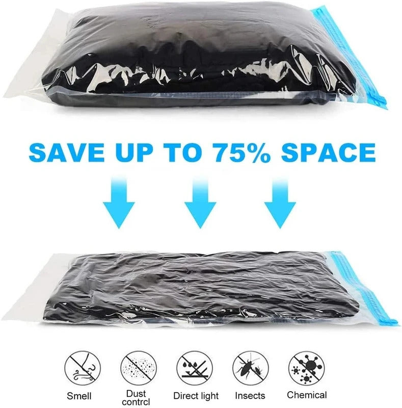 Convenient Vacuum Bag Roll-up Travel Compression Bags for Clothes Luggage Space Saver Packing Suitcases