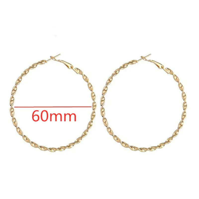 Fashion Large Hoop Earrings 40mm 60mm 80mm Big Smooth Circle Earrings Round Brincos Loop Earrings for Women Jewelry Party Gifts