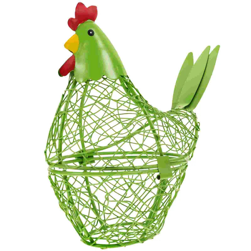 Iron Hen Shaped Egg Basket Kitchen Supply Home Garden Storage Baskets Eggs Container Household Wire Mesh Fruit ganizer