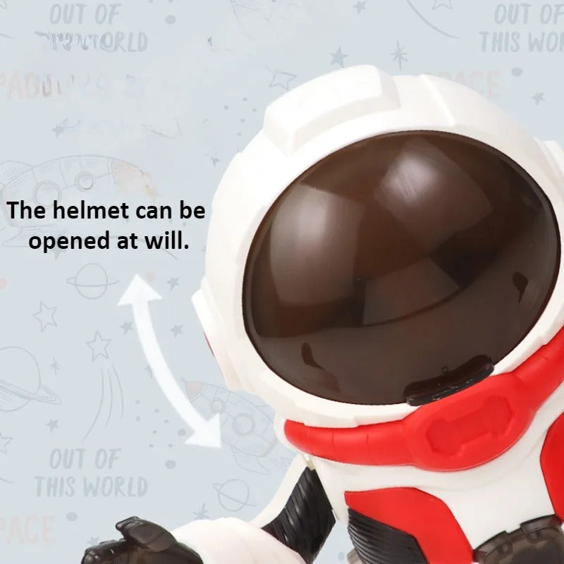 Electric Cartoon Astronaut Toy Can Cover The Head Simulation Astronaut Dancing Toy with Dynamic Light Space Dance ABS Material