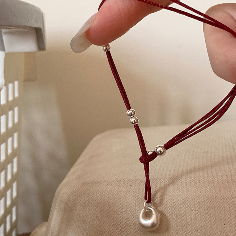 Xiaofutuo Red String Woven Bracelet for Women New Chinese Style Light Luxury Retro Hand Ring Jewelry