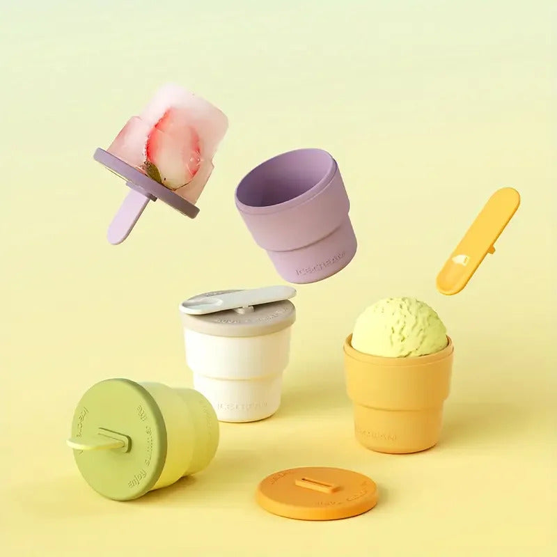 Summer Essentials: Silicone Ice Cream Cups - Bpa-Free, Freezer & Oven Safe