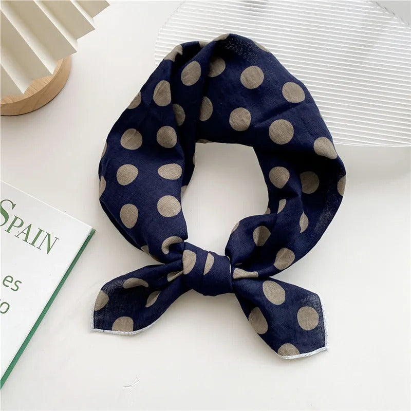 Cotton Linen 55cm Square Scarf Women Kerchief Flower Print Geometric Neckerchief Scarves  Headwrap Bandanas Hairband Headbands
