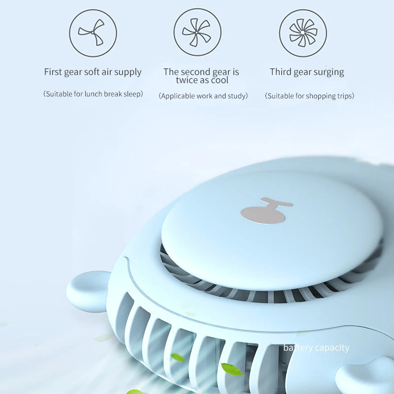 Portable Hanging Neck Fan Mini Lazy Cooling Fans USB Charging 1200mAH Li-ion Battery Sports Cooler Fan for Outdoor Travel