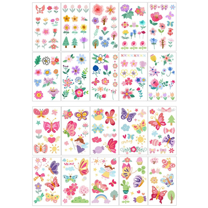 10 Pack Fake Tattoo Stickers Cartoon Temporary Tattoos Kids Arms Diy Body Art Cartoon Collection Mermaid Animals Astronaut
