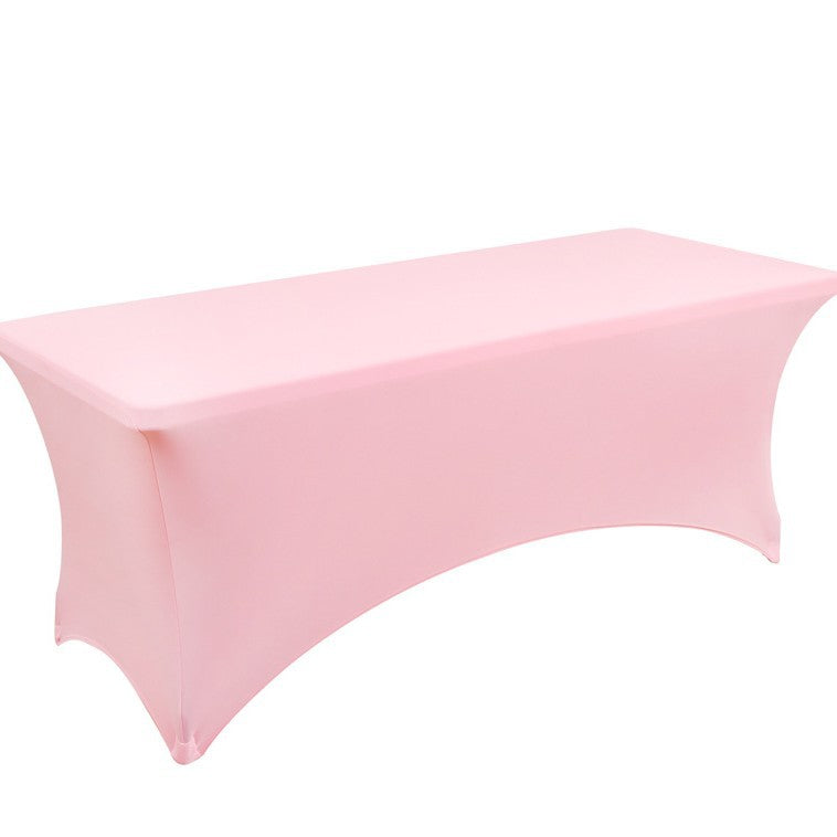 Elastic 6FT Rectangular Table Cover Full Coverage Tablecloth Outdoor Wedding Banquet Event Cocktail Fan-shaped Tablecloth Table Cover
