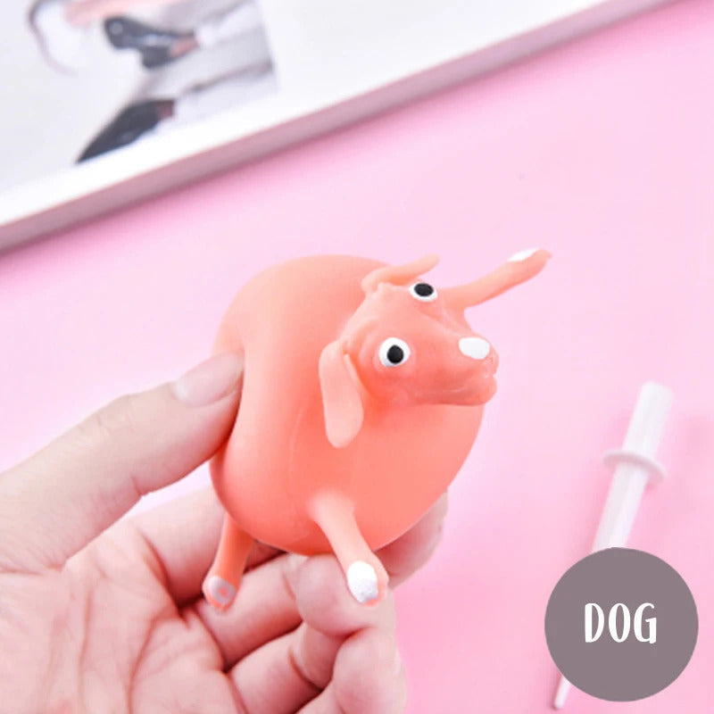 Creative soft rubber inflatable chicken hippo pop up animal blow Balloon animal Stress Relief squeeze toy prank gift