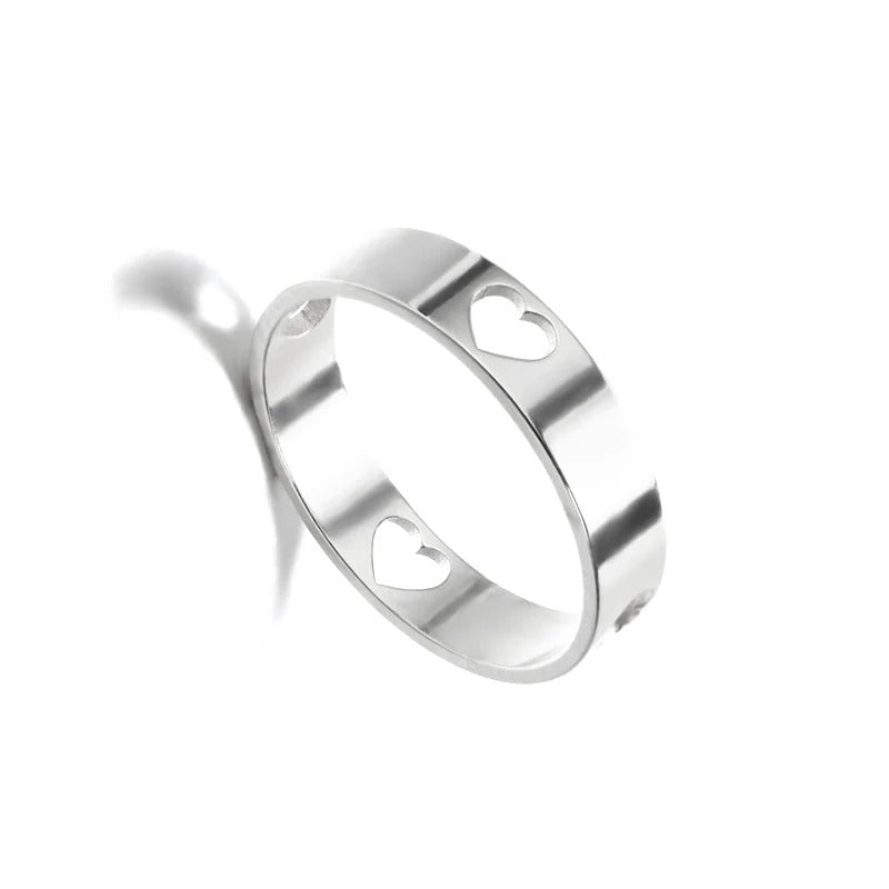 Romantic Letter Love Ring For Women Geometric Creative Finger Rings Engagemen Wedding Couple Stainless Steel Jewelry Gift