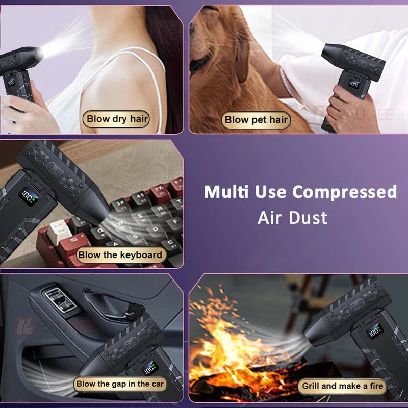 Mini Turbo Jet Fan Portable Handheld Violent Blower USB Rechargeable Strong Winds Speed Turbo Fan Outdoor Brushless Hand Fan