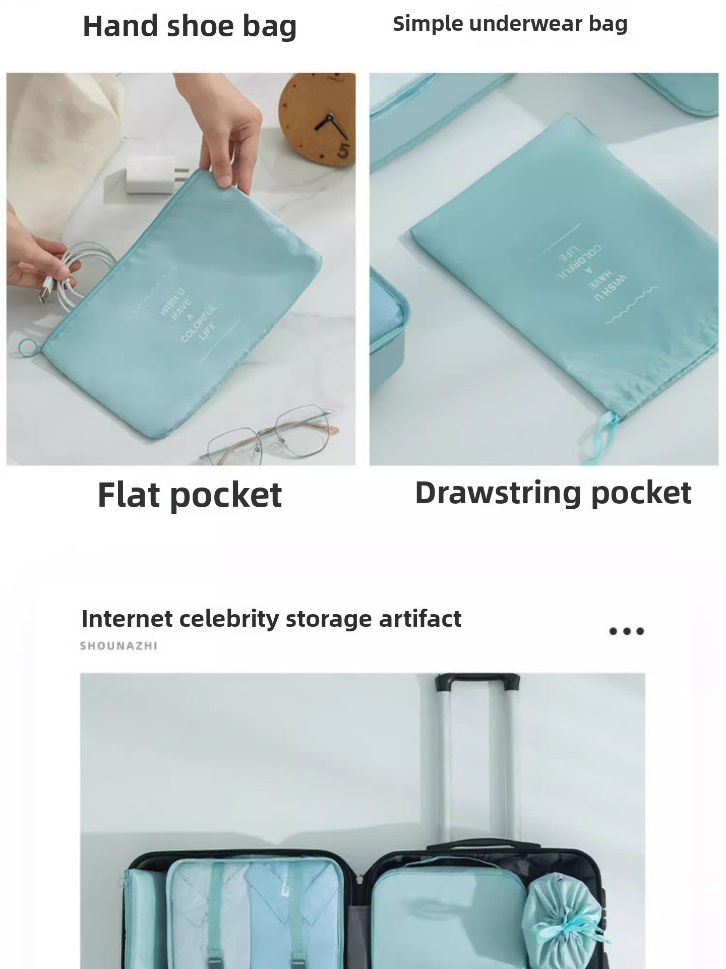 Travel Storage Bag Luggage Organizer Clothing Organizer Bag Shoes Underwear Storage Bag Travel Clothes Packing Maternity Bag