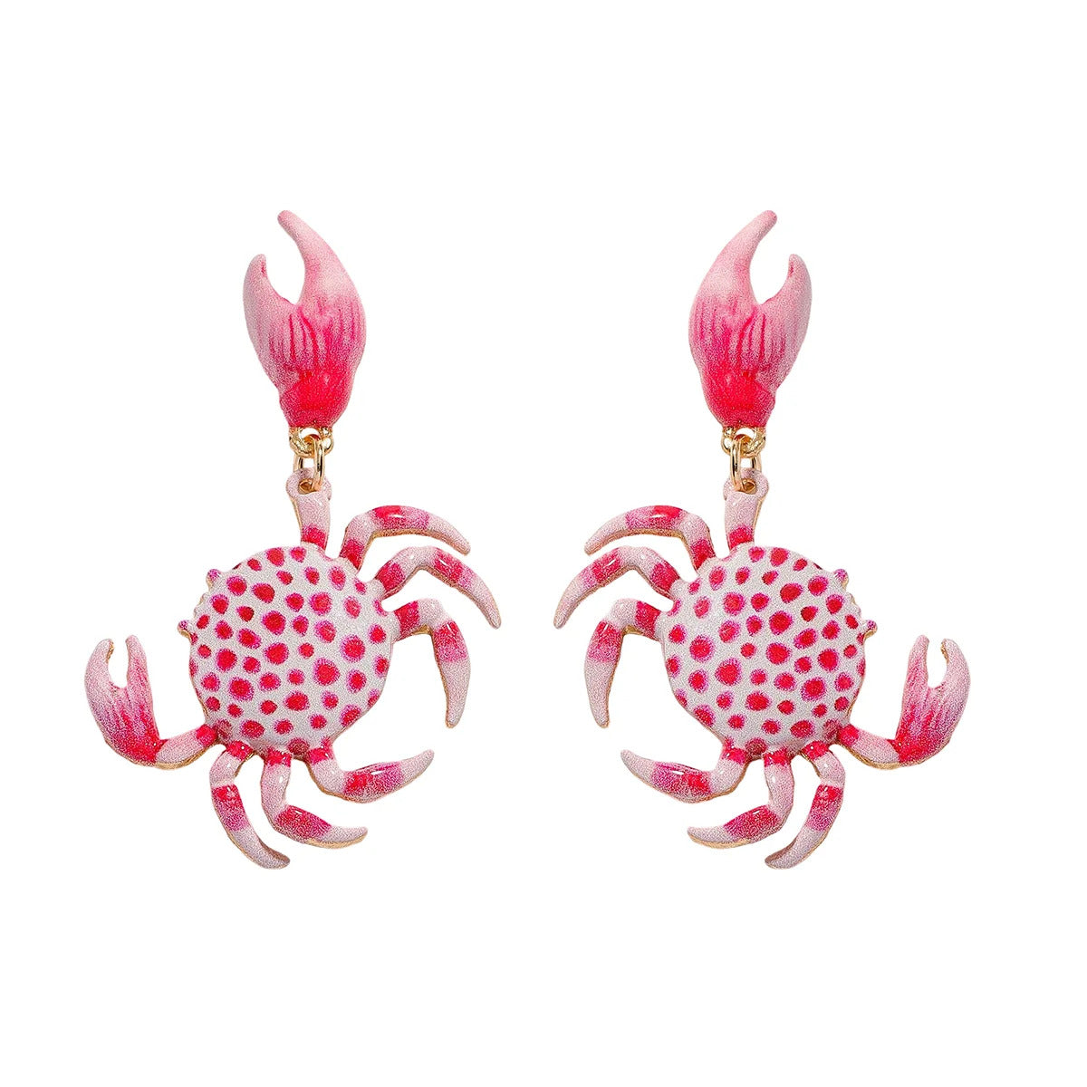 2025 New Design Fashion Enamel Crab Drop Earrings For Women Summer Vacation Beach Sea Animal Jewelry Cute And Fun Accessories