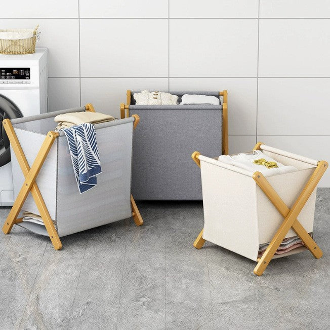 Storage Box Organizer Box Storage Box Light Luxury Clothes Storage Bag Home Daily Use Bamboo Frame