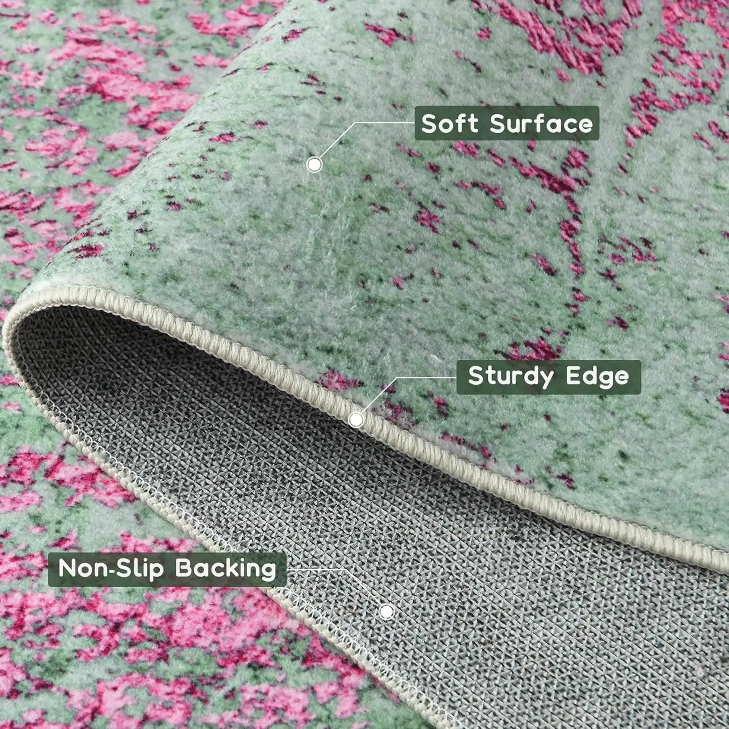 NOAHAS Faux Cashmere Printed Carpet Abstract Collection Rugs Soft Modern Rugs Living Room Bedroom Home Decor Indoor Rugs