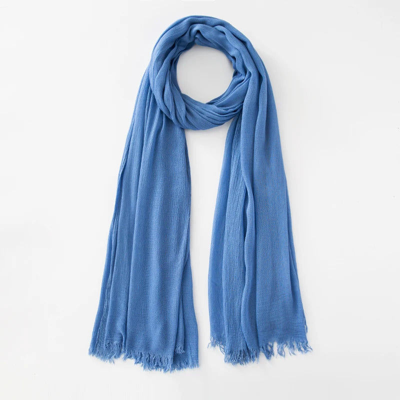 61 Colors Soft Cotton Viscose Scarf Rayon Material Muslim Hijab Mid Eastern Plain Solid Color Headscarf With Tassel