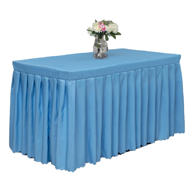 Wholesale Supply Polyester Plain Weave Table Skirt Cover Modern Simple Hotel Banquet Polyester Tablecloth Hotel Restaurant Tablecloth