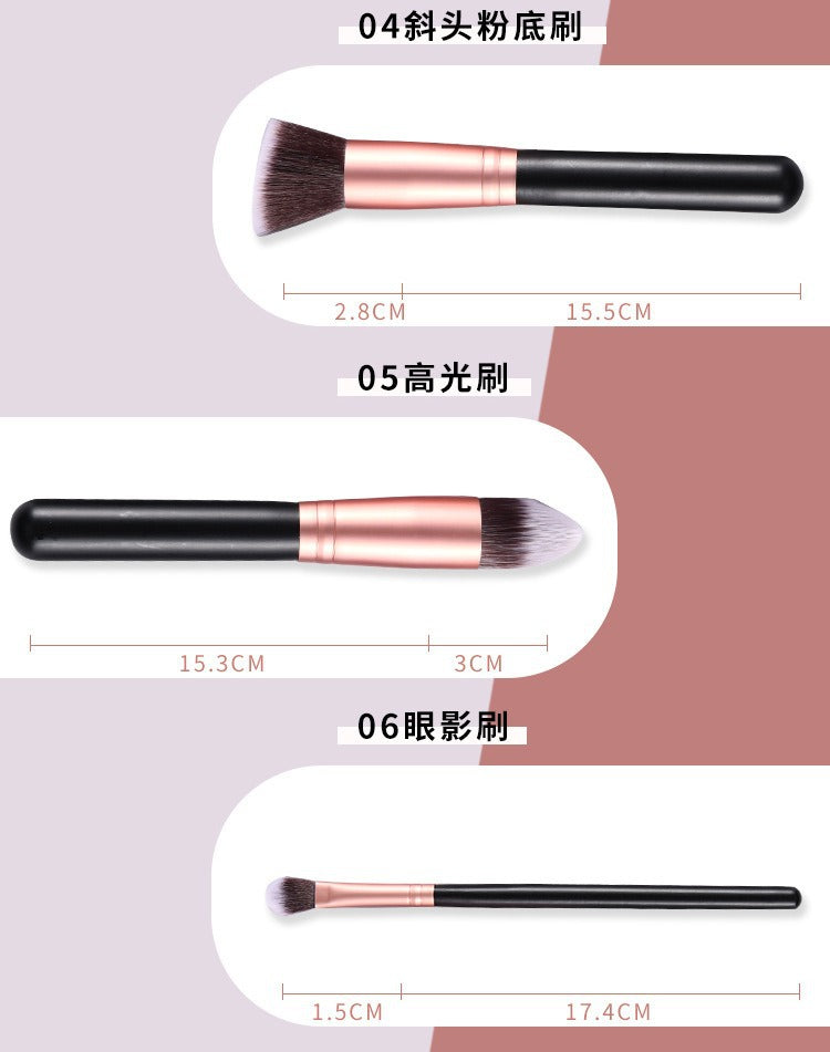 Amazon Hot-Selling Amazon 14-Piece Makeup Brush Set Loose Powder Foundation Brush Soft Bristle Brush Cangzhou In-Stock Wholesale