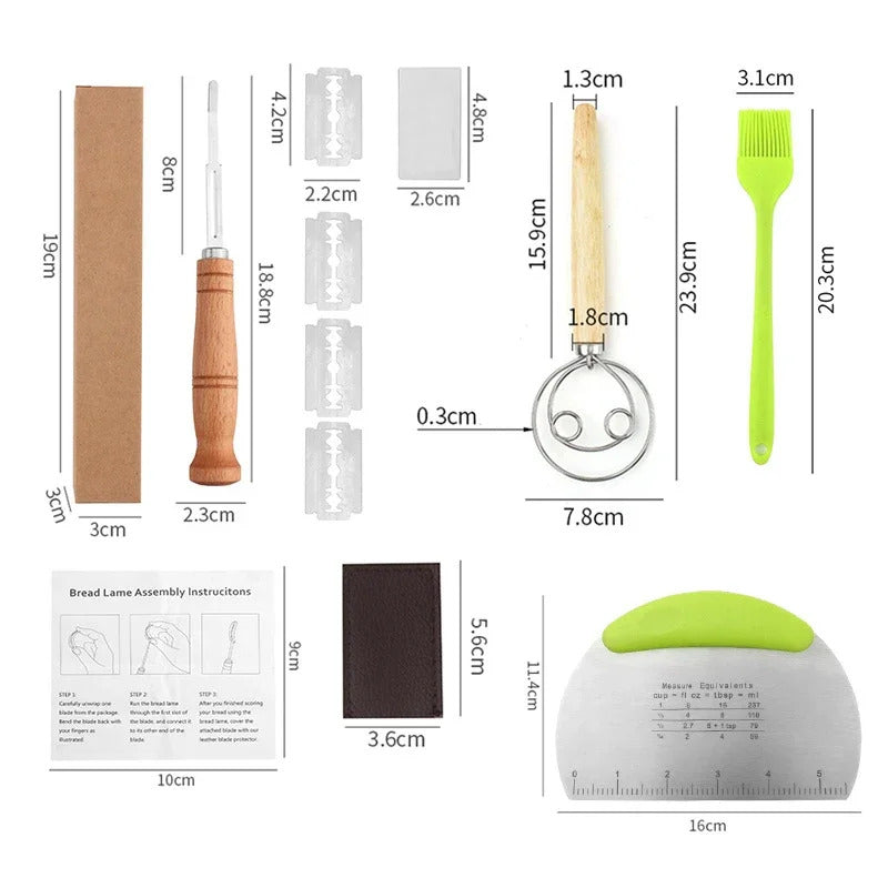 Wood Bread Cutter French Bread Blades Kitchen Gadgets Wood Long Handle Baking Accessory European Style Curved Arch Toast Knife