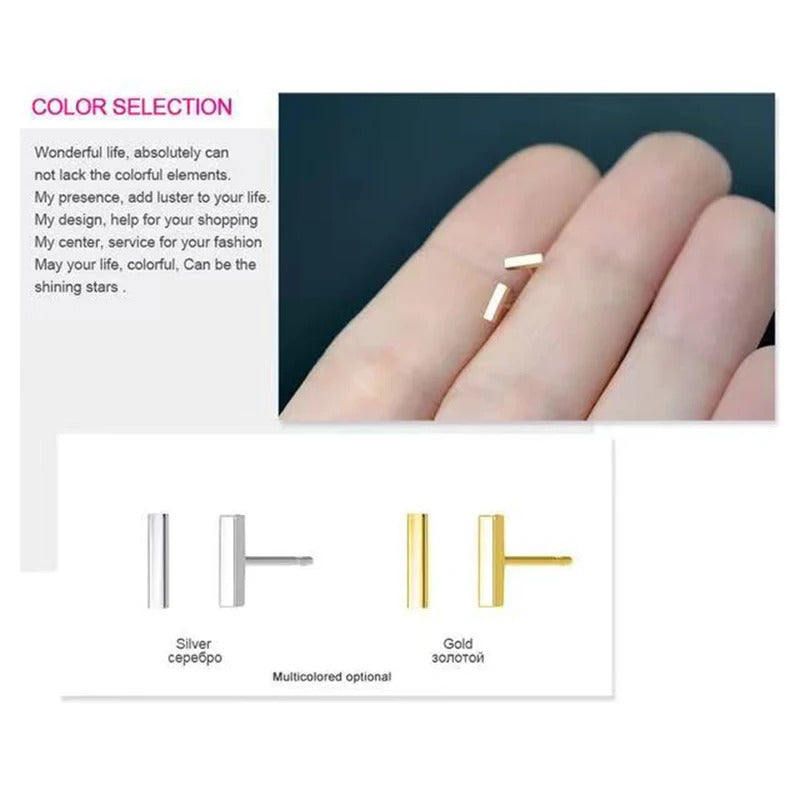 SUNIBI Stainless Steel Stud Earrings for Women Classic Gold Color Geometric Female Earring Simple Stylish Fashion Jewelry Gifts
